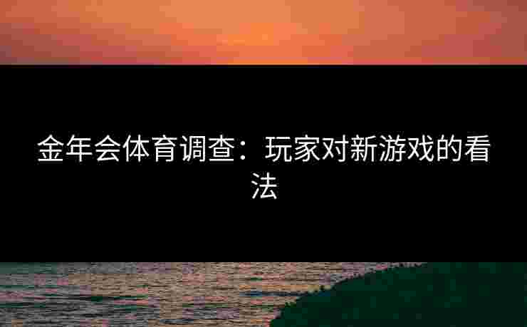 金年会体育调查：玩家对新游戏的看法